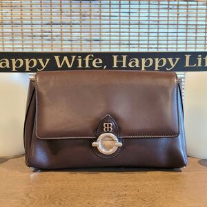 NWT Authentic Vintage Balenciaga  Brown Leather Clutch